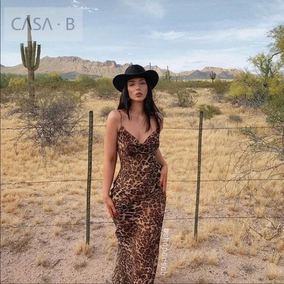 5⭐️CASA B |Vivianne Leopard Print Sheer Maxi - Picture 3 of 6